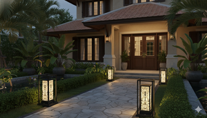 Lámpara de Jardín Cuadrada Moderna Minimalista para Exteriores, Iluminación Decorativa de Pared, Acero Inoxidable, CA 200V, E27, IP65, Negra - Product Image 4