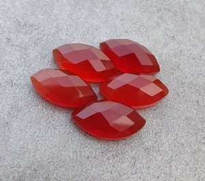 Piedra de ónix rojo tallada en forma de marquesa, corte a cuadros, calibrada, suelta, para la fabricación de joyas, anillos y colgantes. - Product Image 3