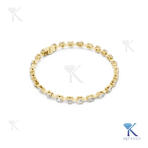 Mixed Shape Diamond Tennis Bracelet Pear Emerald Oval Heart Cut 14K 18K <b>Solid</b> <b>Gold</b> Fine Women Luxury Jewelry Manufacturer - Product Image 2