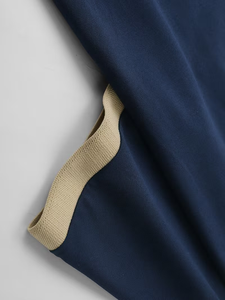 Men's Navy Blue Polo Shirt Short Sleeve Knitted Solid Color Casual Button Down Collar Design - Product Image 5
