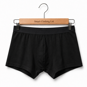 <b>Black</b> Men <b>Boxer</b> Briefs Seamless Cotton Blend Underwear Breathable Quick Dry Mid Rise Daily Wear - Product Image 4