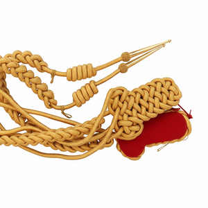 Aiguillette tressée enduite de haute qualité, durable, 100 % polyester, cordon cérémoniel pour uniformes et défilés - Product Image 1