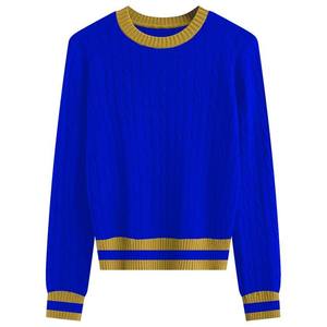 Suéter de Punto Cálido de Alta Calidad y Bajo Precio, Suéter Deportivo para Escuela Secundaria, Suéter Varsity con Rayas y Cuello Redondo para Hombre - Product Image 1