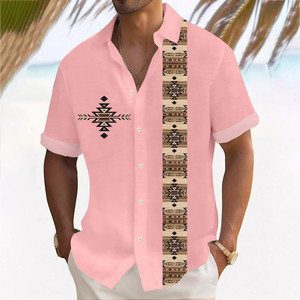 Designer Custom Beach <b>Mens</b> Casual Short Sleeve Summer ODM Breathable Tropical Style <b>Hawaiian</b> Aloha <b>Shirts</b> - Product Image 3