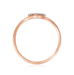 ZAWO HOUSE Rose Gold <b>Diamond</b> <b>Ring</b> Women's Minimalist Pave Setting Round Brilliant Cut Infinity Design Everyday Wear - Product Image 3