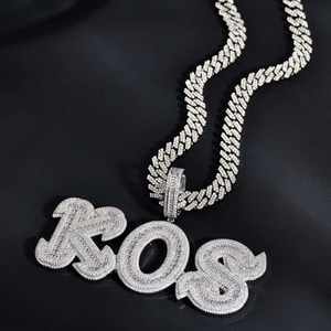 Colgante Personalizado de Hip Hop, Plata de Ley 925, con Diamantes Moissanite VVS que Pasan la Prueba, Colgante con Nombre en Letras - Product Image 3