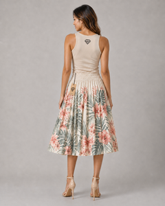 Women Hawaiian Tropical Floral Maxi <b>Skirt</b> Beach Island Autumn Vacation Casual Breathable Quick Dry Lightweight Flowy Custom - Product Image 2