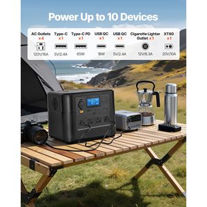 Stazione di Alimentazione Solare Portatile da 1200W con Batteria LiFePO4 da 806Wh e 10 Porte di Uscita per Emergenze Domestiche - Product Image 3
