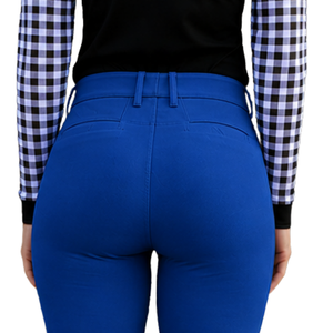 Pantalon d'équitation taille haute extensible bleu roi pour femme avec grip aux genoux – Idéal entraînement et compétition - Product Image 6