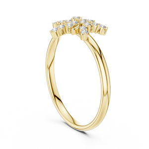 Hermoso Anillo de Oro Sólido de 14k para Mujer con Diamante de Corte Redondo Minimalista Inspirado en una Explosión de Supernova, Ideal para Regalo, Compromiso o Aniversario - Product Image 4
