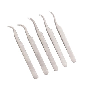 Pince à épiler d'extension de cils semi-incurvée Logo personnalisé Pince à épiler de marque privée Vente en gros Meilleure vente en stock - Product Image 5