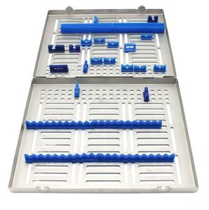 Instruments chirurgicaux pour implants dentaires, chirurgie buccale, kit de 33 pièces avec cassette de stérilisation, plateau, support, boîte, acier inoxydable, CE - Product Image 3