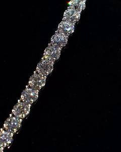 Round Lab Grown Tennis Necklace Wholesale VVS1 925 <b>Silver</b> 14k 18k Gold Iced Out Alternating Mix Hip Hop style <b>Choker</b> Supplier - Product Image 6