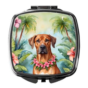 Women and Girls' Travel <b>Makeup</b> <b>Mirror</b> Rhodesian Ridgeback Luau Compact Decorative Folding Handheld Pocket Size Gift - Product Image 1