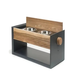 ที่ใส่อาหารสุนัขสองชั้นแบบตั้งได้พร้อมชามสเตนเลสยกง่าย - Product Image 1