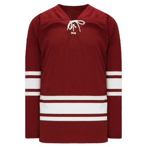 Camiseta de Hockey sobre Hielo Profesional Roja, Manga Corta, Cuello en V, Sólida, Duradera, Transpirable, de Poliéster, Unisex, para Adultos, Personalizada para Equipos Deportivos - Product Image 1