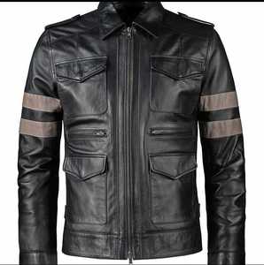 <b>Men's</b> PU Motorcycle Jacket <b>Turtleneck</b> Collar Casual Winter Regular Fit Single Breasted Solid Color Eco-friendly Garment Dyed - Product Image 5