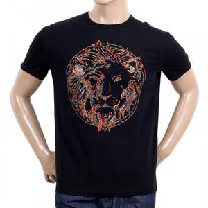 Camiseta de Hombre con Patrón Sólido, 180GSM, Algodón, Cuello Redondo, Manga Corta, con Pedrería, Logotipo Personalizado Impreso, Estilo Hip Hop, Tejido de Punto - Product Image 1