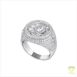 Bague ornée en moissanite et diamant en argent sterling 925, style religieux, pour la vente de bijoux et les collections de cadeaux - Product Image 4