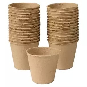 Nouveaux pots à tourbe élégants de forme ronde avec drainage de précision, pots à semis en pulpe moulée, prêts à planter directement dans le sol, pour une germination sans stress - Product Image 1