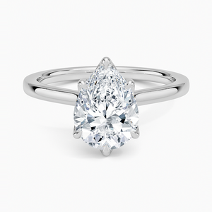 Anillo SOJ 036 con Corte de Pera, Plata 925, Elodie Cathedral, Bañado en Rodio, Anillo de Boda con Moissanita de 2ct, Color D, VVS1, Certificado IGI, Precio Bajo - Product Image 1
