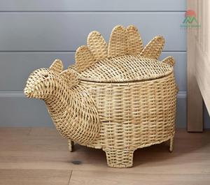 New Design Rattan Storage <b>Basket</b> Dinosaur Shaped Home Decorations for Kids for Nursery Room Decoration - Product Image 2