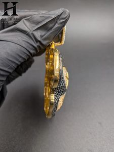 Colgante de Lujo con Cabeza de Ratón Esmerilada y Diamantes Cultivados en Laboratorio, Joyería Hip Hop Dorada - Product Image 5