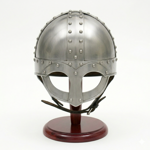 Casque Viking Médiéval en Acier Doux Forme Ronde Armure Antique Réplique Costume de Chevalier Pièce de Collection Artistique à Exposition - Product Image 1