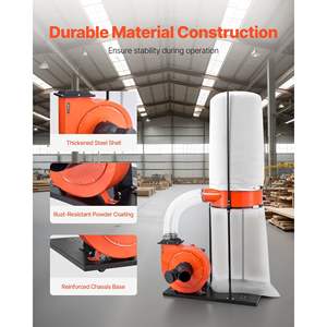 Collecteur de poussière haute vitesse 1100 CFM pour le travail du bois, cône vortex 2,5 microns, système de collecte de sciure de bois 1,5 CV, 35 gallons - Product Image 6