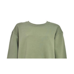 Sweat-shirt d'hiver pour femme en molleton 340g, col rond oversize, broderie sur le devant, respirant, coupe-vent, polyester/coton écologique - Product Image 4