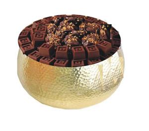 Bol de service en métal pour la maison et la cuisine, forme de fleur, qualité luxueuse, respectueux de l'environnement, décoration de table, bol à chocolat, couleur or et noir - Product Image 3