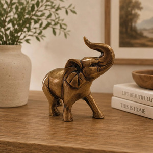 Figurine d'éléphant en laiton SHUBHAM, artisanat en métal, statue animale, décoration de table, cadeau pour la maison ou le bureau - Product Image 3