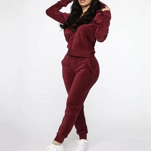 Slim Fit Woman Velvet Quilted Breathable Knitted <b>Jacket</b> New Style Winter Casual Two Piece Modern Set - Product Image 6