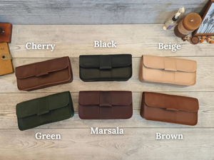 <b>Small</b> Green Genuine Leather Crossbody <b>Purse</b> Handmade Minimalist Handbag for Women Personalized Cross Body Mother Gift - Product Image 5