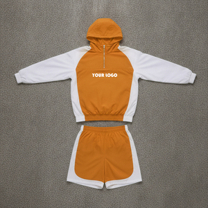 Custom Two Tone Windbreaker Short Set Men <b>Reflective</b> Nylon <b>Jacket</b> With Shorts Sports Streetwear Outfit - Product Image 4