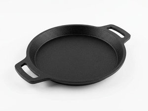 Sartén de paella de hierro fundido SKUAS con doble asa, redonda y resistente, para cocinar, freír y asar arroz español - Product Image 2