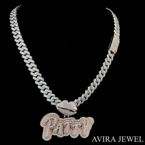 เครื่องประดับฮิปฮอปแบบยูนิเซ็กซ์ เงินแท้ 925 ชุบทองคำขาว ประดับเพชรโมอิสซาไนต์ จี้ห้อยคอสำหรับผู้ชายและผู้หญิง พร้อมใบรับรอง GRA - Product Image 5