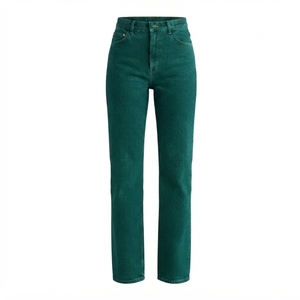 Jean droit taille haute pour femme, décontracté, en denim délavé, coupe droite, couleur unie, 100 % coton, toutes saisons - Product Image 6