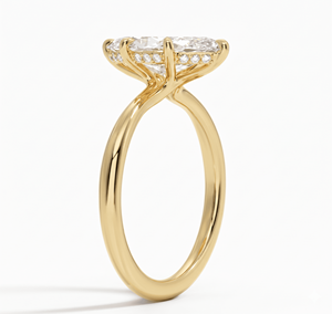 Bague de fiançailles classique pour femme en or 18 carats couleur or, diamant taille marquise excellente, couleur D, cultivé en laboratoire - Product Image 5
