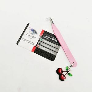 Pince à cils durable de marque privée Diamond Grip Pink Silver Tip Fiber Tip Slim Boot Pince à épiler avec breloques Pince à cils - Product Image 6