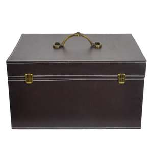 Handmade Luxury Gift Box Eco Friendly Leather Box With Silver Horse Bit Handle Hot Sell Storage Boxes & <b>Bins</b> OEM Customize - Product Image 5