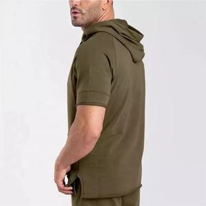 Wholesale customize unisex men hoodie plus size Cotton men pullover street wear high quality <b>short</b> <b>sleeve</b> men's <b>hoodies</b> - Product Image 6