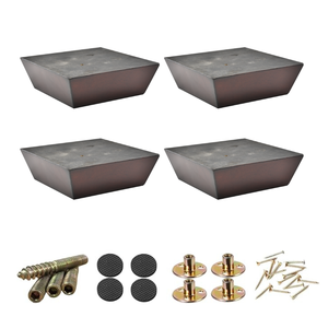 Pata de Mueble Cuadrada Tradicional de Madera Maciza de Perfil Bajo, Soporte de Sofá para Sala de Estar de Calidad Premium, Fuerte Capacidad de Carga, Fácil Instalación - Product Image 5