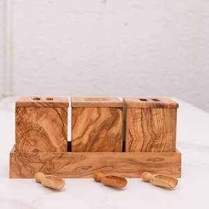Wooden <b>Spice</b> <b>Jar</b> Storage Container Wooden Lid 250mL Capacity Eco-Friendly Durable Classic Design Kitchen Countertop - Product Image 2