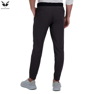 Pantalones Deportivos Negros de Punto para Hombre con Franja Lateral, Cintura Elástica con Cordón, Pantalones Casuales para Correr, Pantalones Deportivos - Product Image 3