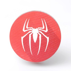 Poignées de tiroir pour enfants en bois de pin contemporain faites à la main, durables, Spiderman, poignées de commode, forme ronde rouge, installation facile - Product Image 4