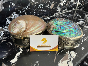 Handmade Eco-Friendly Polished <b>Abalone</b> <b>Shell</b> Jewelry Box Natural Shape Red Lining Angel Theme Antique Imitation Home Decoration - Product Image 4