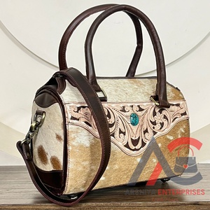 Handmade 2026 Cowhide <b>Medium</b> Speedy Bag Tooled Leather Western <b>Handbag</b> with Shoulder & Crossbody Spacious Travel Duffel Bags - Product Image 1