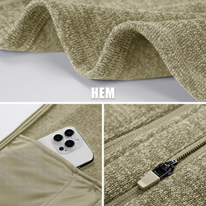 Ensemble de survêtement 2 pièces vert sauge pour homme, veste zippée à col rabattu, manches longues, pantalon de survêtement à cordon de serrage, décontracté - Product Image 4