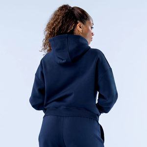 Oversized Winter 3D Embroidery Latest <b>Navy</b> <b>Women's</b> Drop Shoulder Relaxed Fit Revive <b>Hoodie</b> Anti-Wrinkle Breathable 100% Cotton - Product Image 5